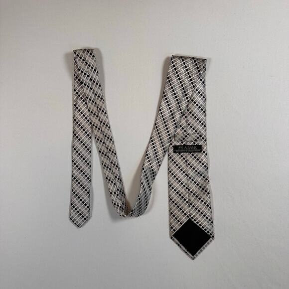 Jos. A. Bank Men’s Executive Collection Silk Necktie Gray Geometric Tie Classic - Picture 7 of 8